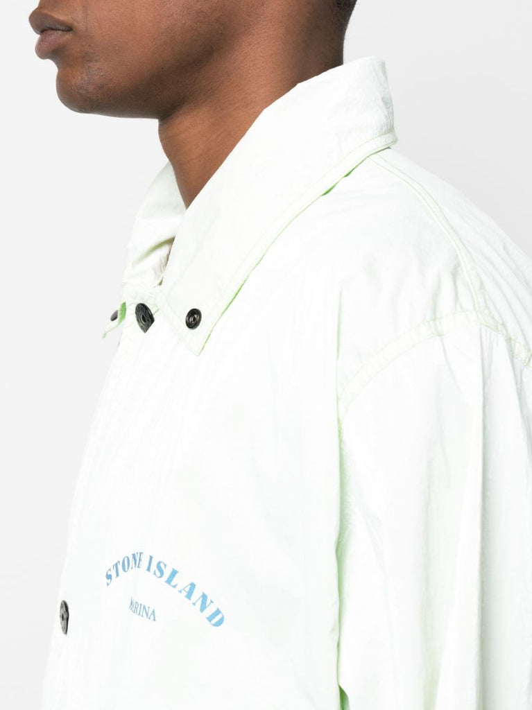 Green Contrast Hood Blouson Jacket