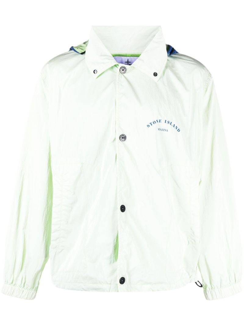 Green Contrast Hood Blouson Jacket