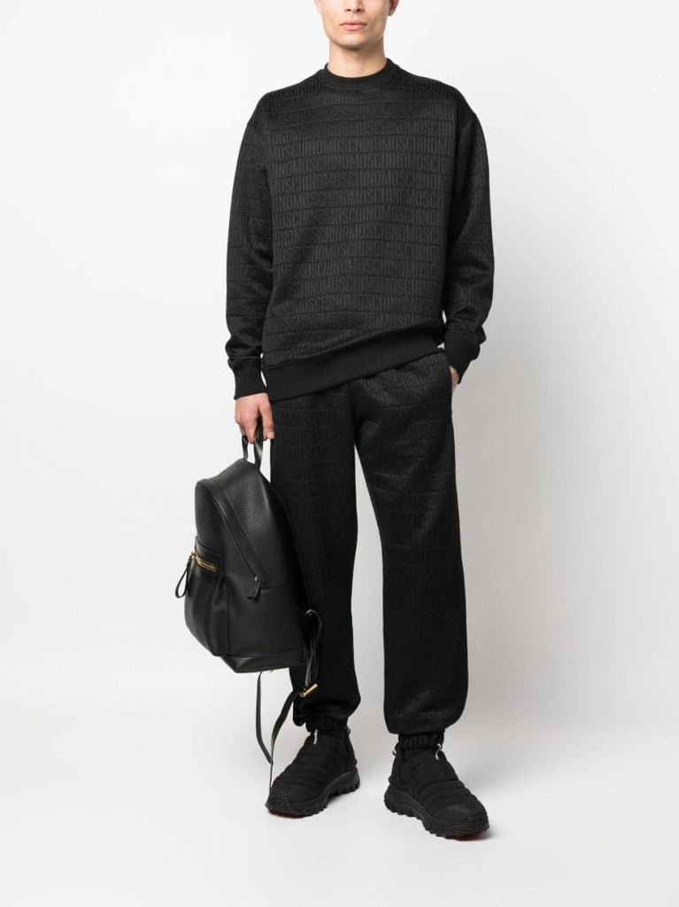 Black All-over Logo-print Track Pants