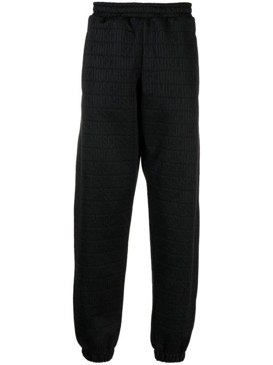 Black All-over Logo-print Track Pants