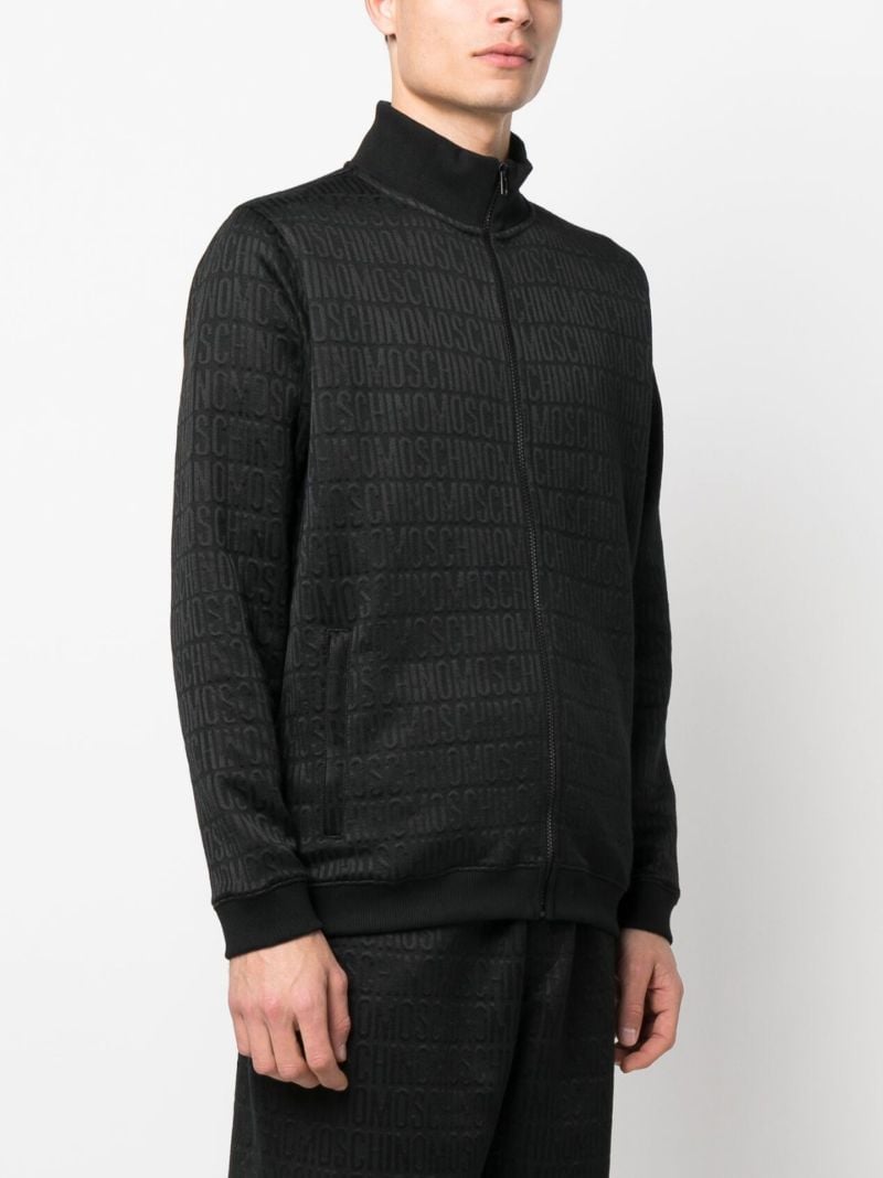 Black All-over Debossed Logo Sweatshirt