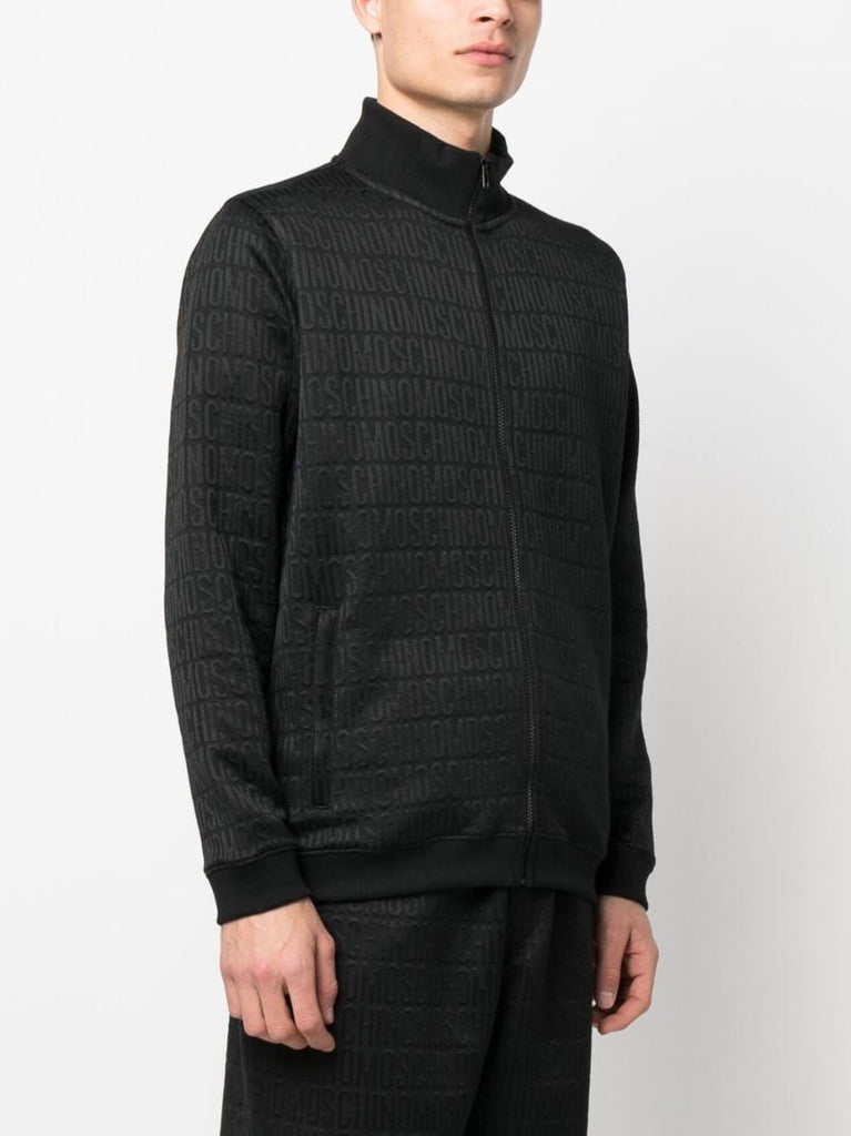 Black All-over Debossed Logo Sweatshirt