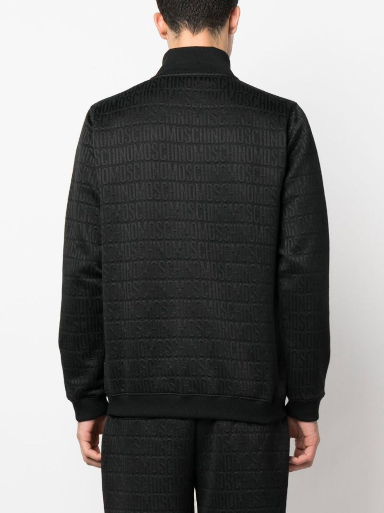 Black All-over Debossed Logo Sweatshirt