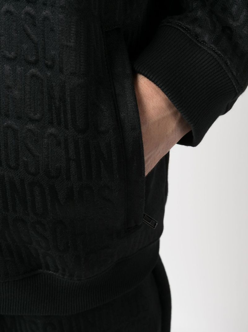 Black All-over Debossed Logo Sweatshirt