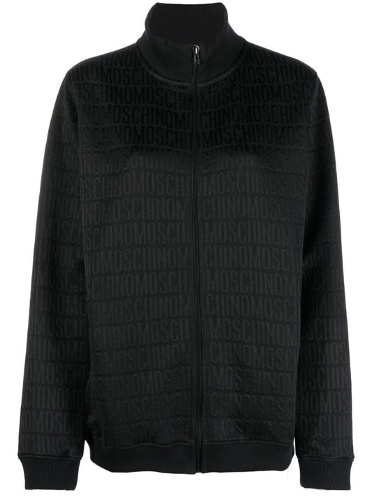 Black All-over Debossed Logo Sweatshirt