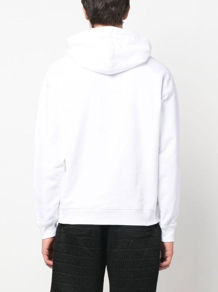 White Teddy Bear Print Hoodie