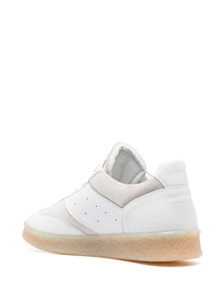 White Replica Leather Sneakers