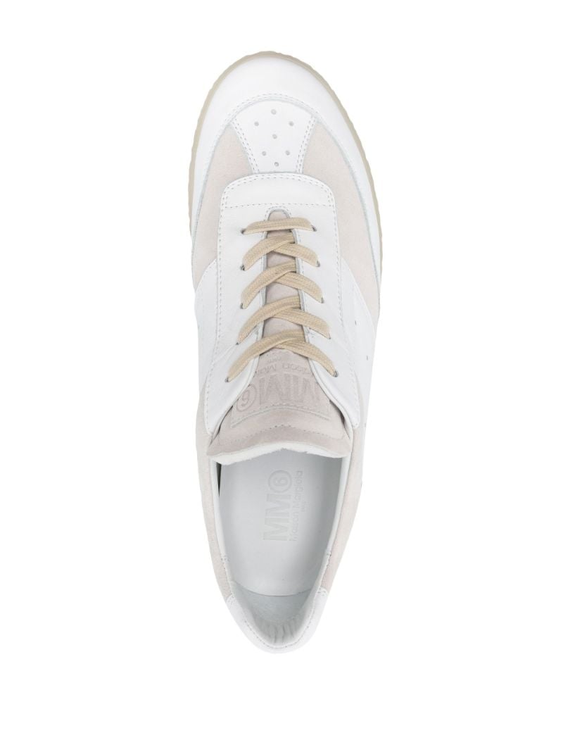White Replica Leather Sneakers