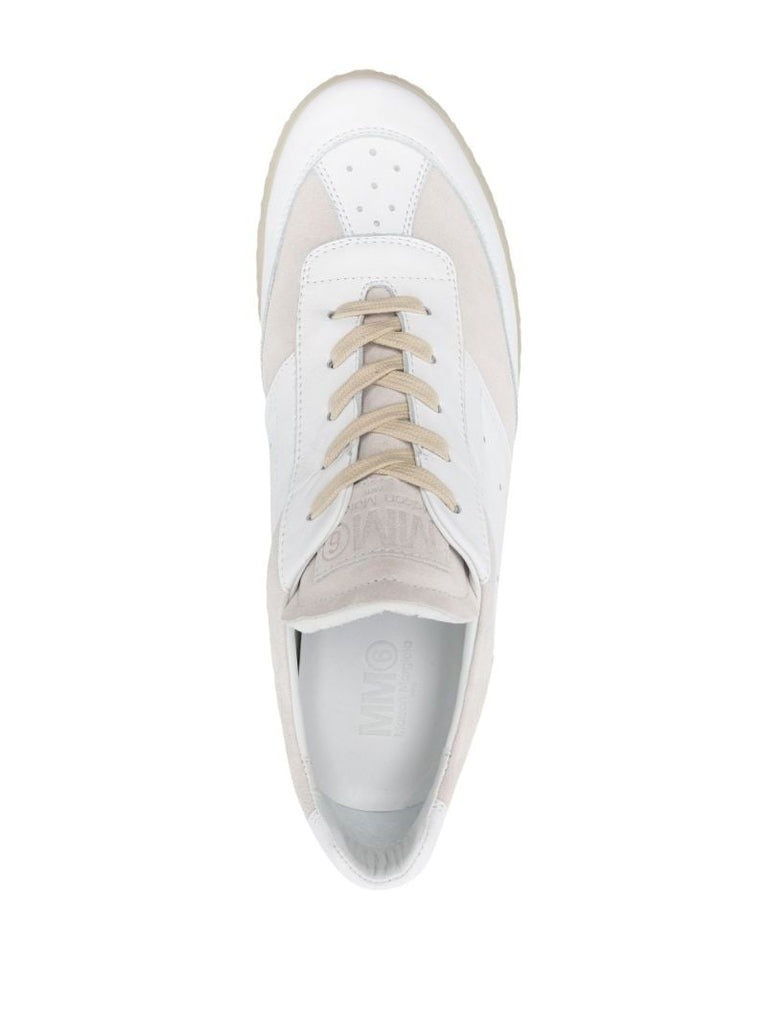 White Replica Leather Sneakers