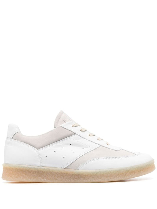 White Replica Leather Sneakers