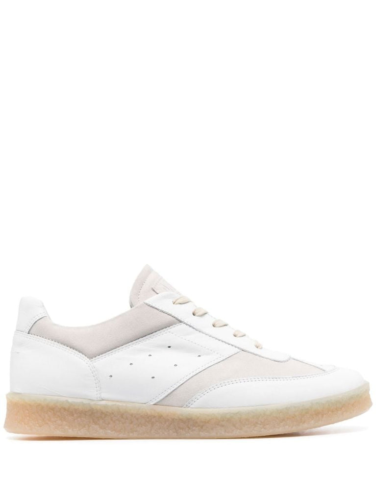 White Replica Leather Sneakers