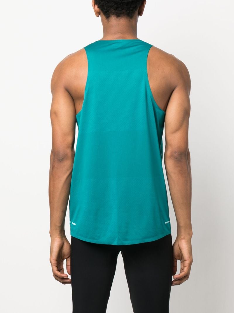 Turquoise Logo Print Performance Top