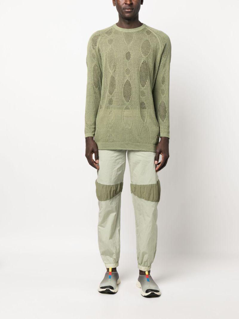 Green Panelled Track Pants