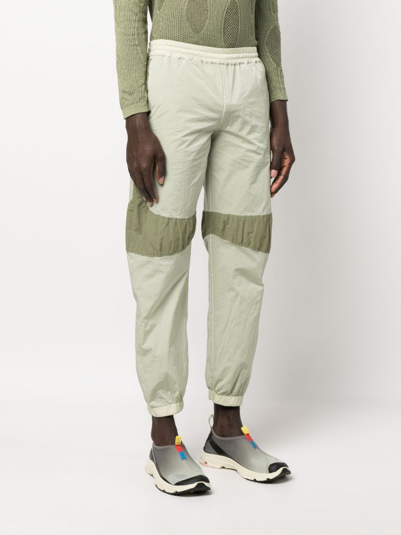 Green Panelled Track Pants
