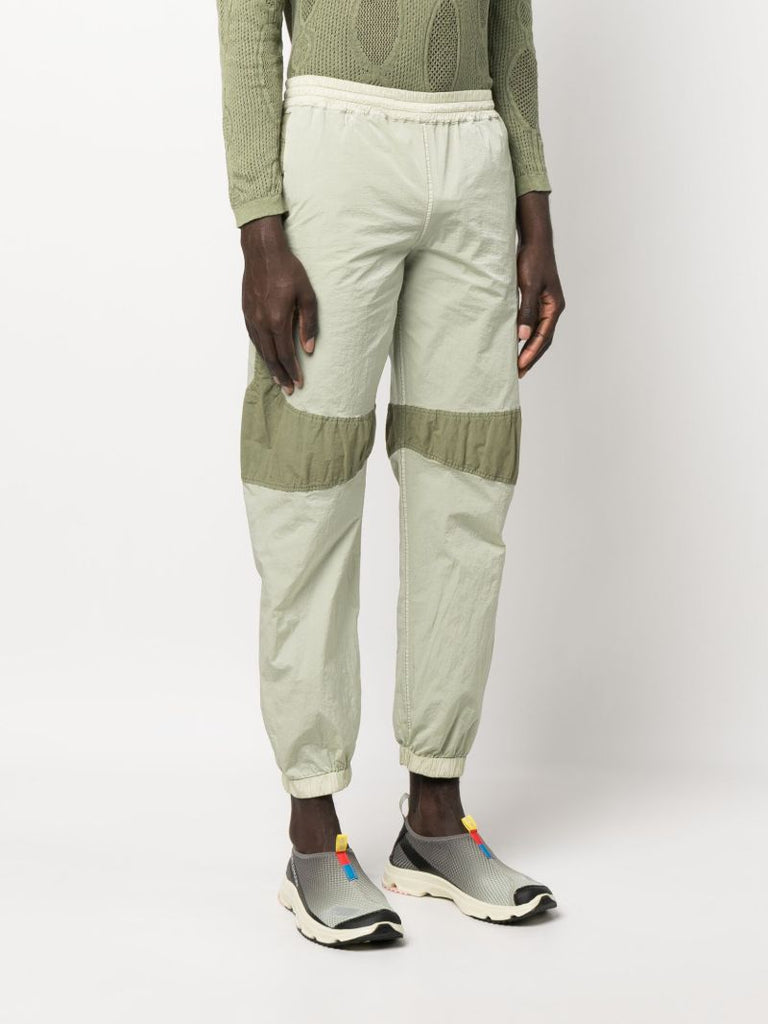 Green Panelled Track Pants