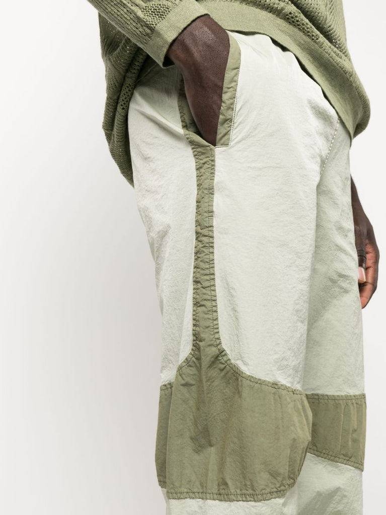Green Panelled Track Pants