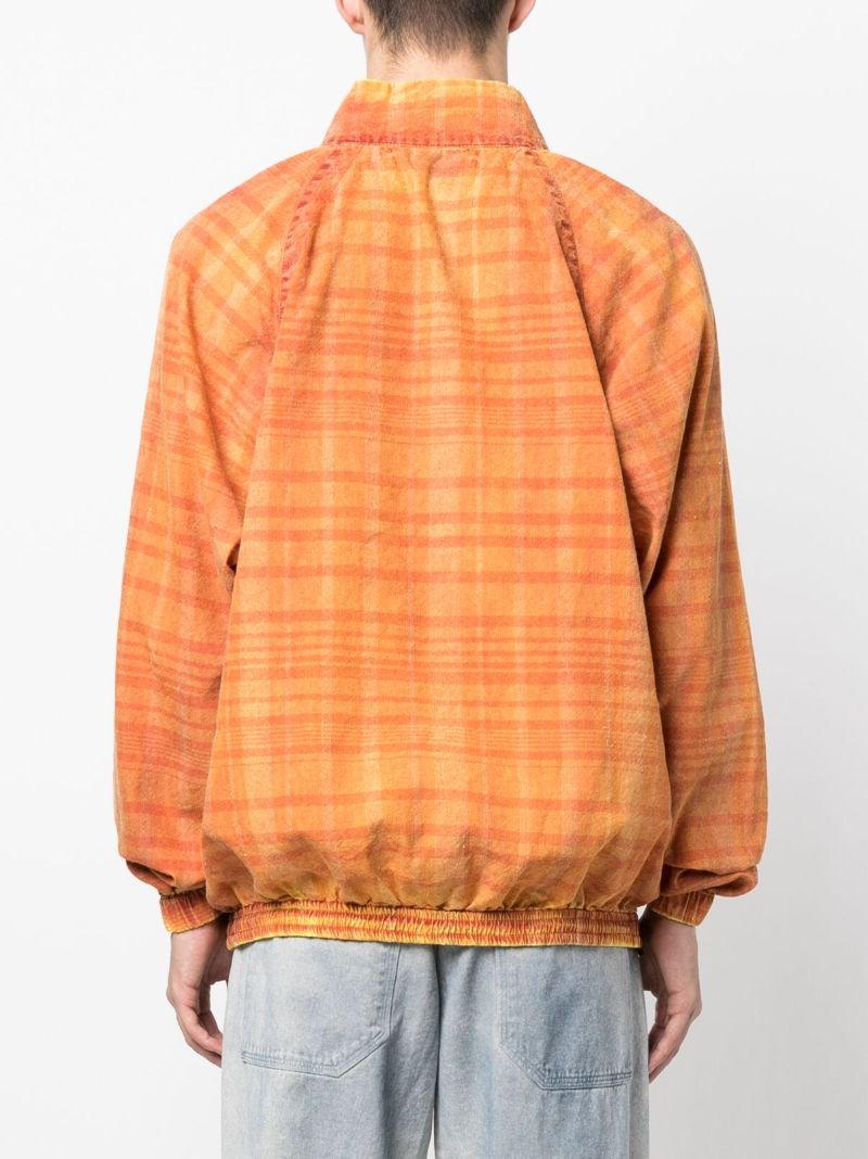 Orange Striped Half-zip Sweatshirt