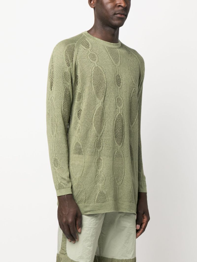 Green Glofaxi Open-knit Sweater