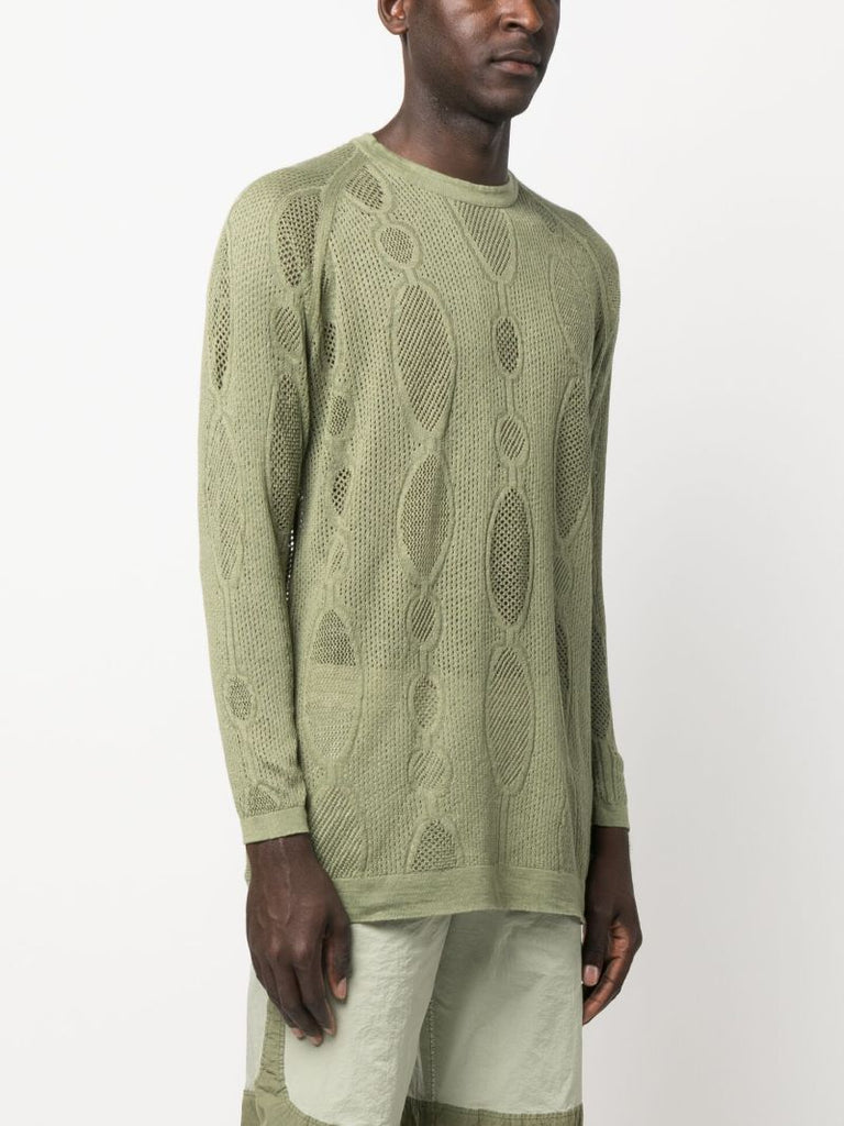 Green Glofaxi Open-knit Sweater