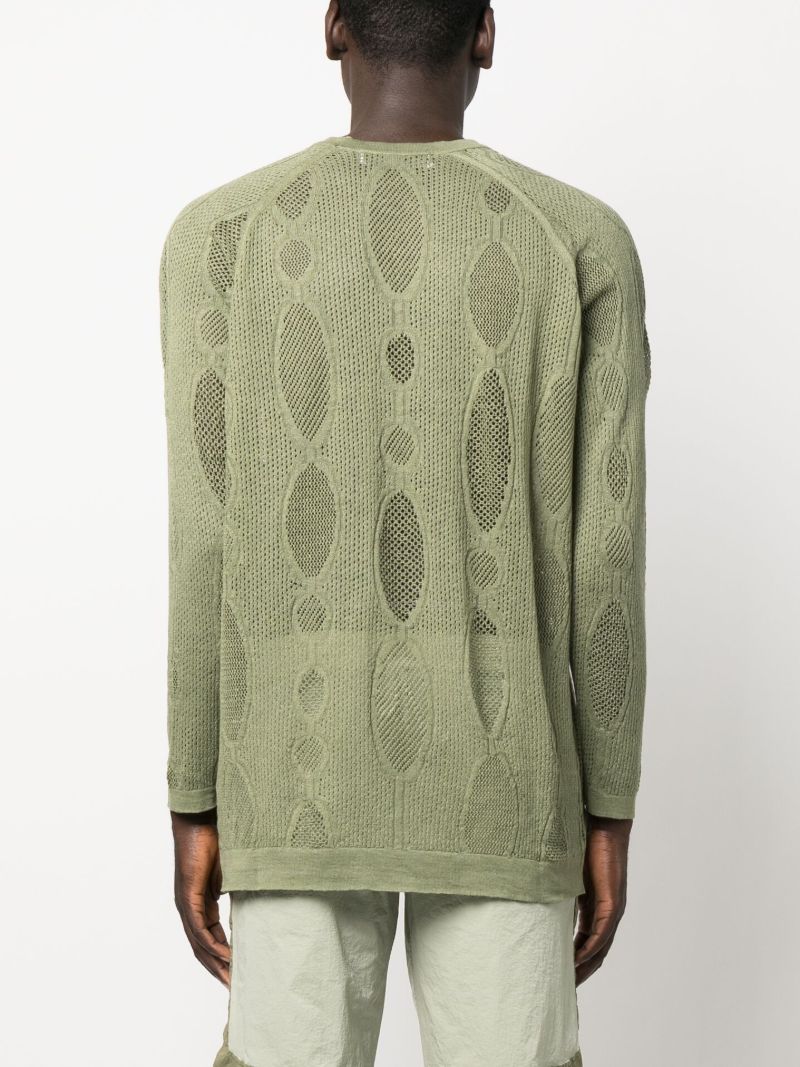 Green Glofaxi Open-knit Sweater