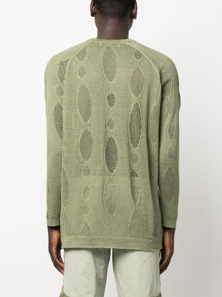 Green Glofaxi Open-knit Sweater