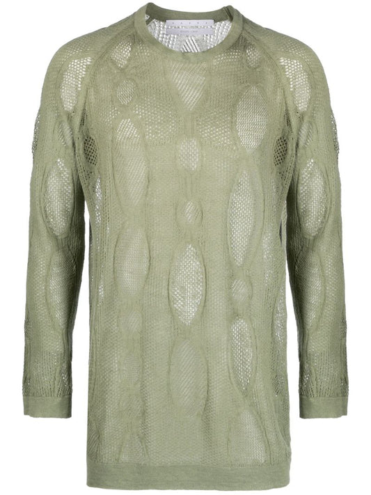 Green Glofaxi Open-knit Sweater