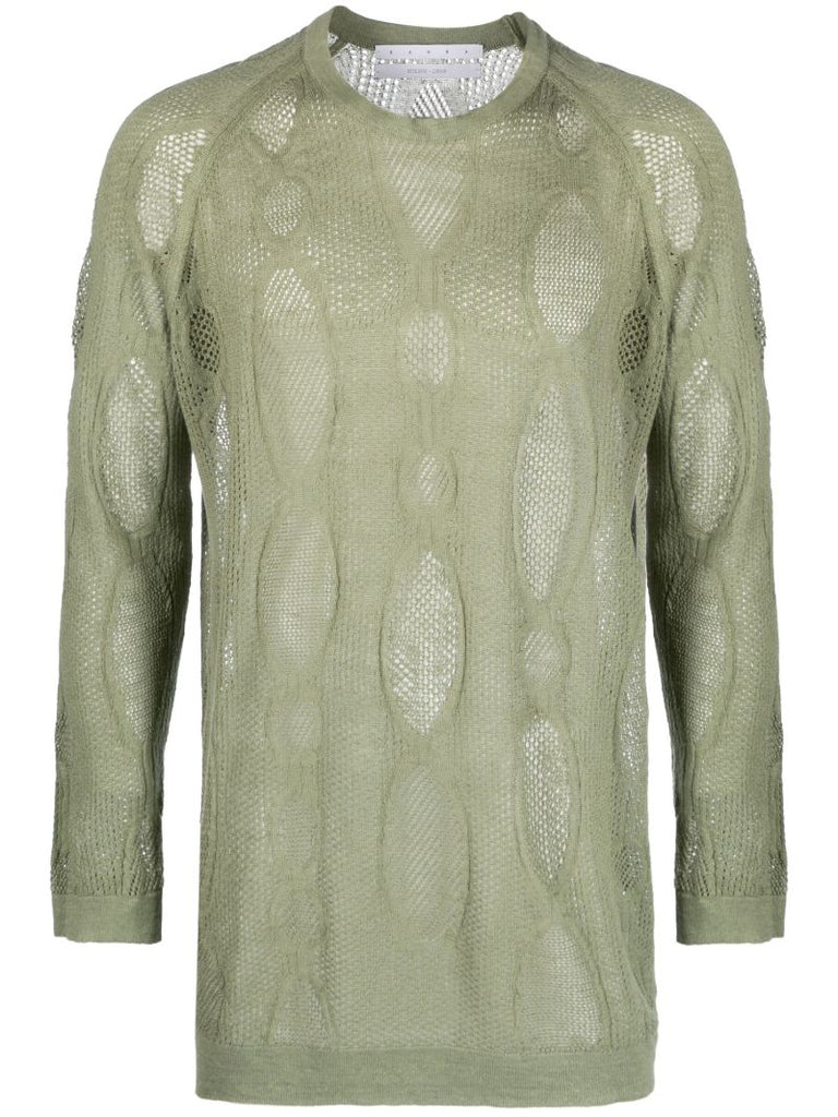 Green Glofaxi Open-knit Sweater