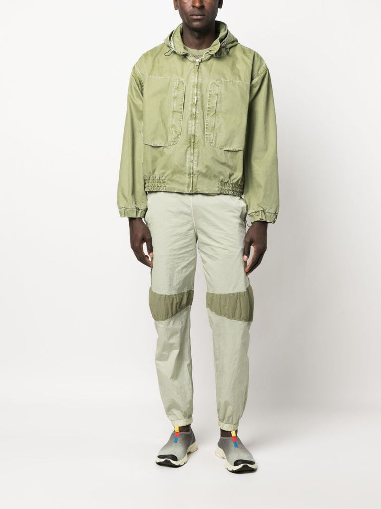 Green Purs Hooded Bomber Jacket