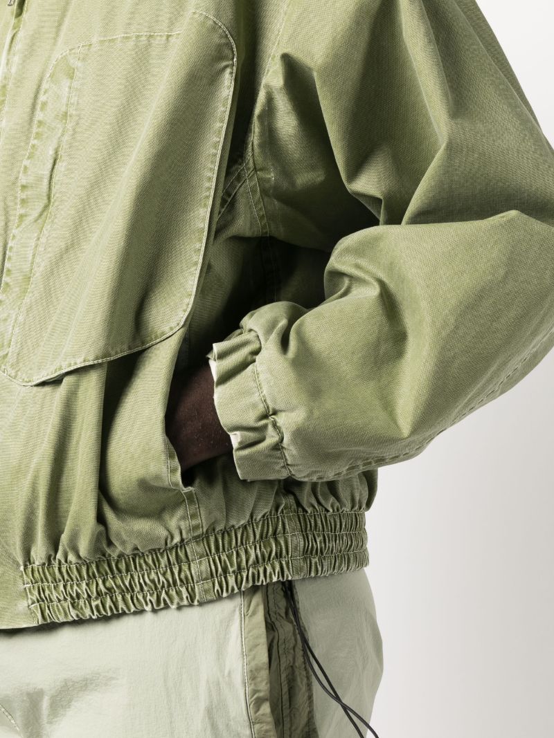 Green Purs Hooded Bomber Jacket