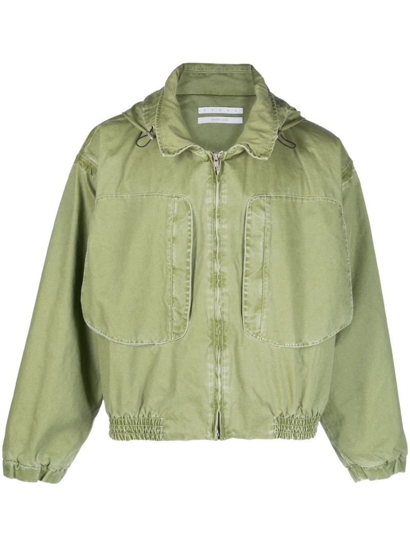 Green Purs Hooded Bomber Jacket