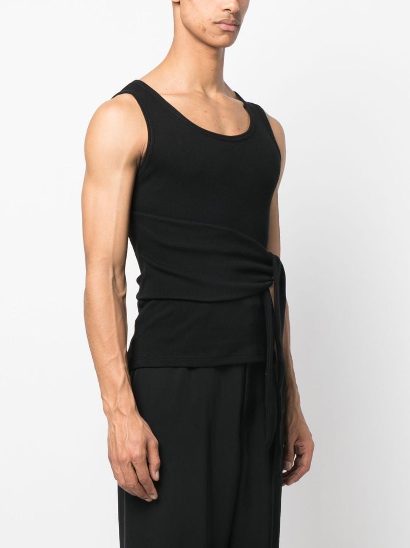 Black Tie Cotton Tank Top