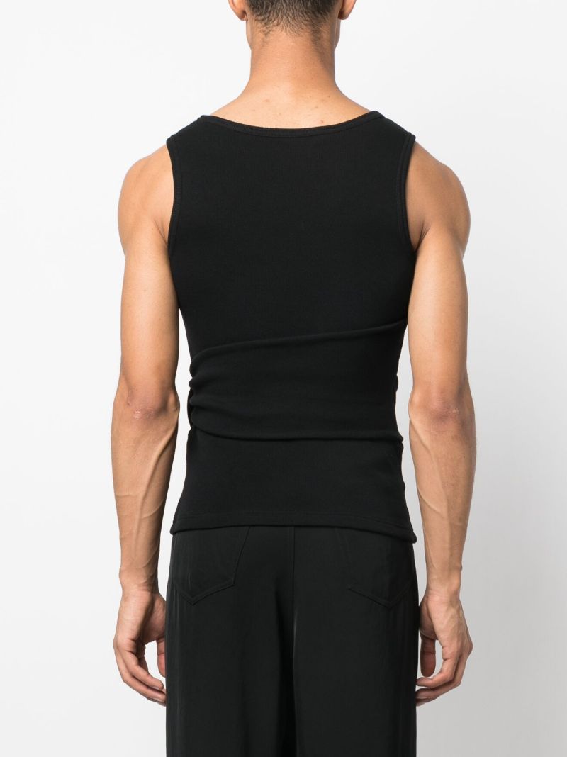 Black Tie Cotton Tank Top