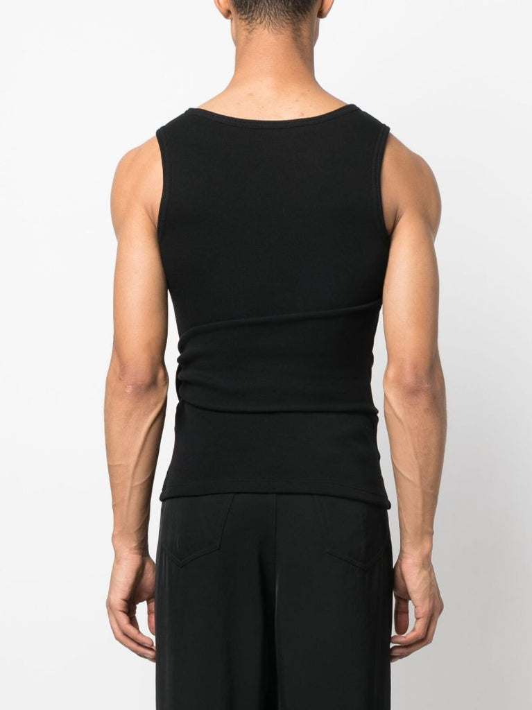 Black Tie Cotton Tank Top