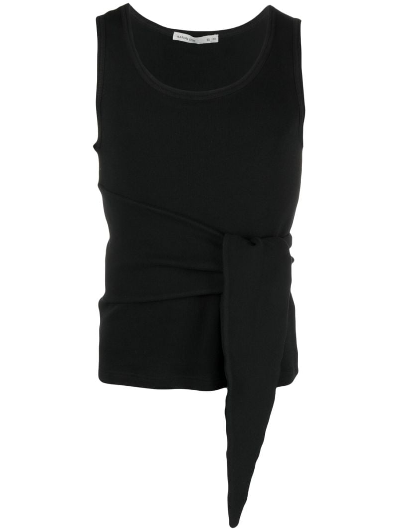 Black Tie Cotton Tank Top