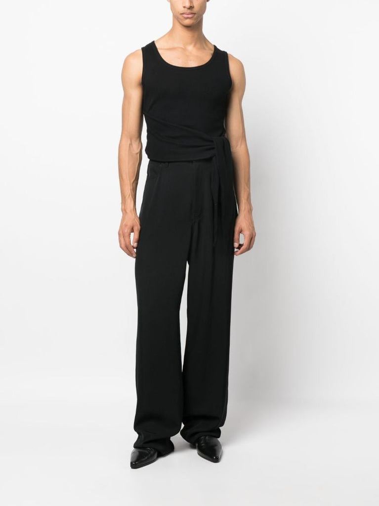 Black Tie Cotton Tank Top