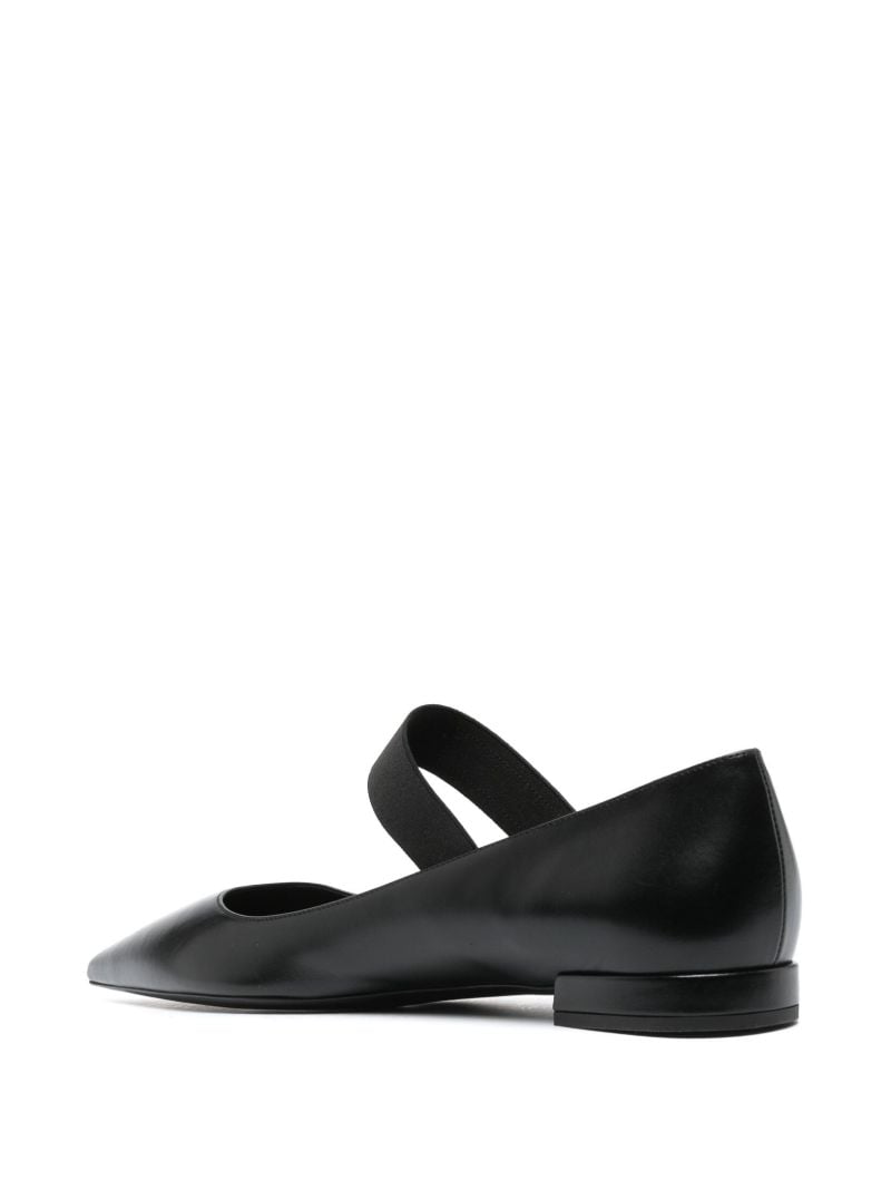 Black Logo Strap Flat Mary Jane Pumps