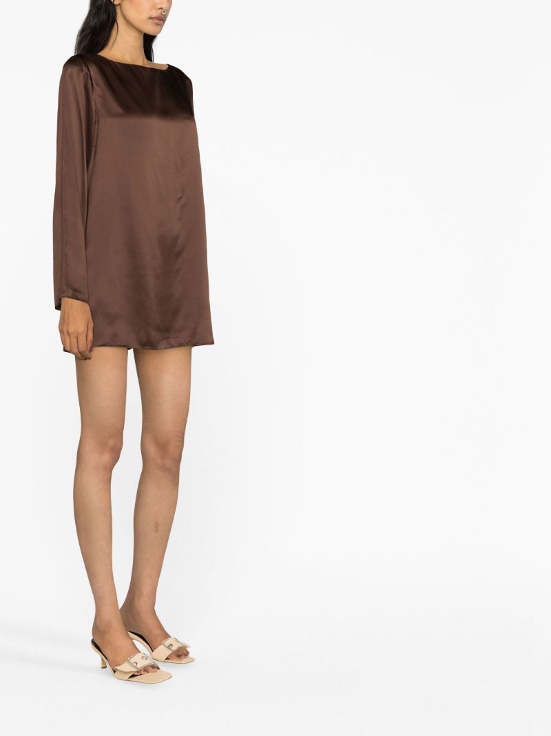 Brown Ilyse Silk Mini Dress