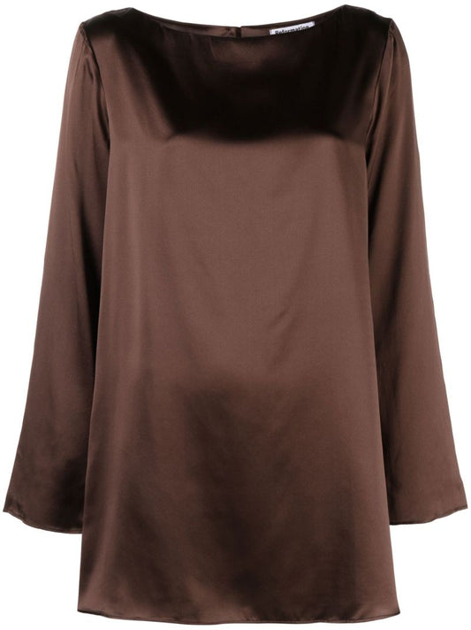 Brown Ilyse Silk Mini Dress
