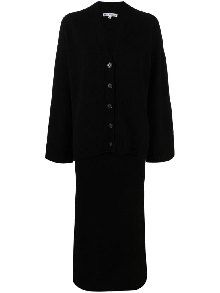 Black Fae Wool Cardigan