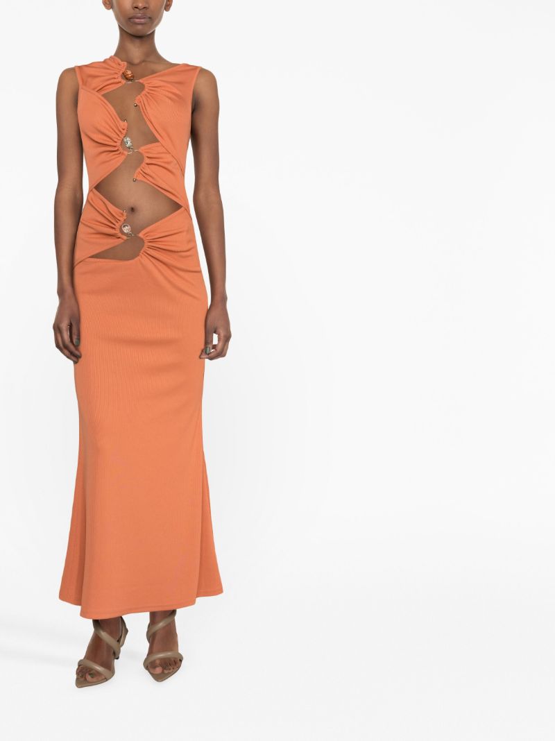 Orange Cut Out Maxi Dress
