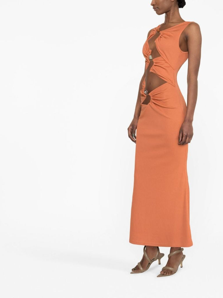 Orange Cut Out Maxi Dress