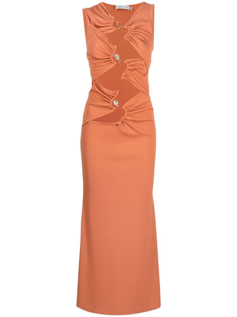 Orange Cut Out Maxi Dress