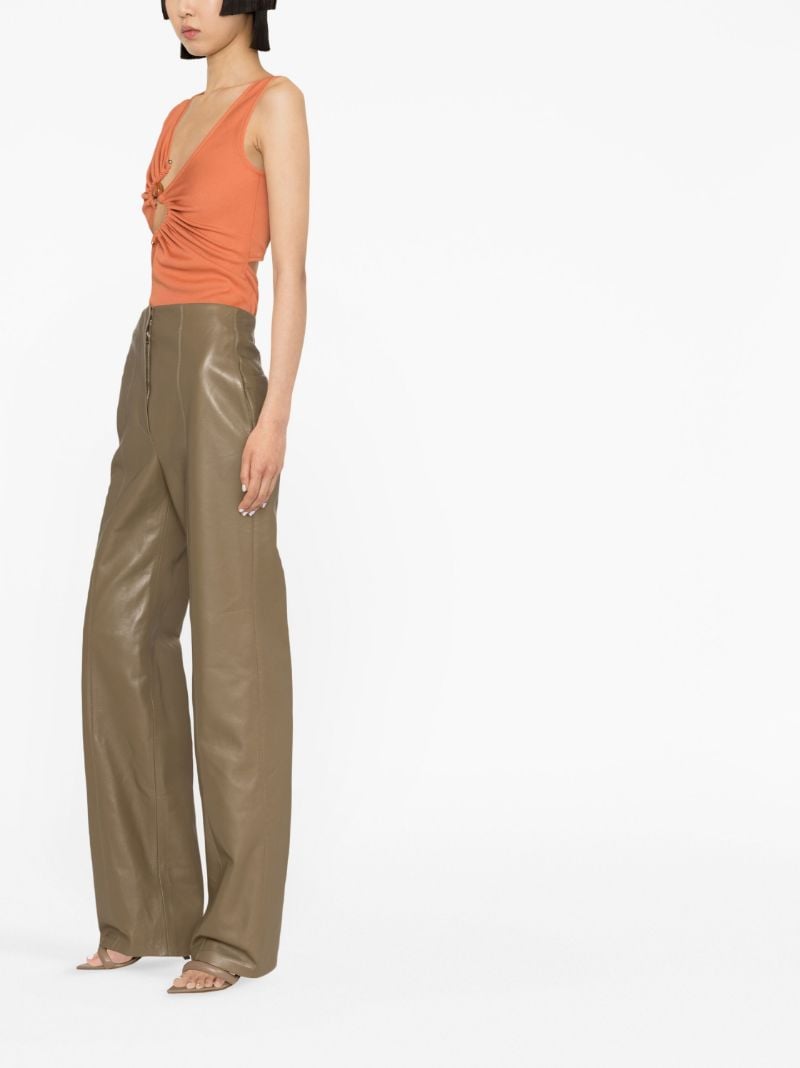 Orange Sepentine Cut-out Tank Top