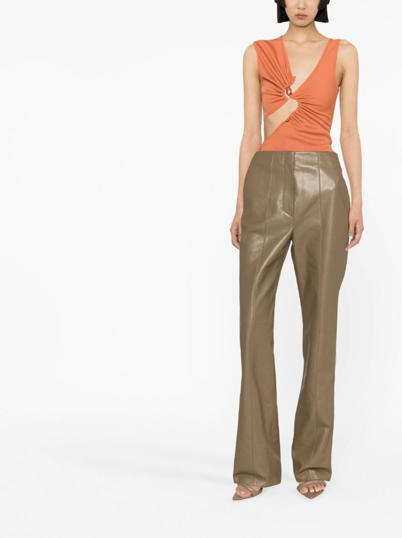 Orange Sepentine Cut-out Tank Top