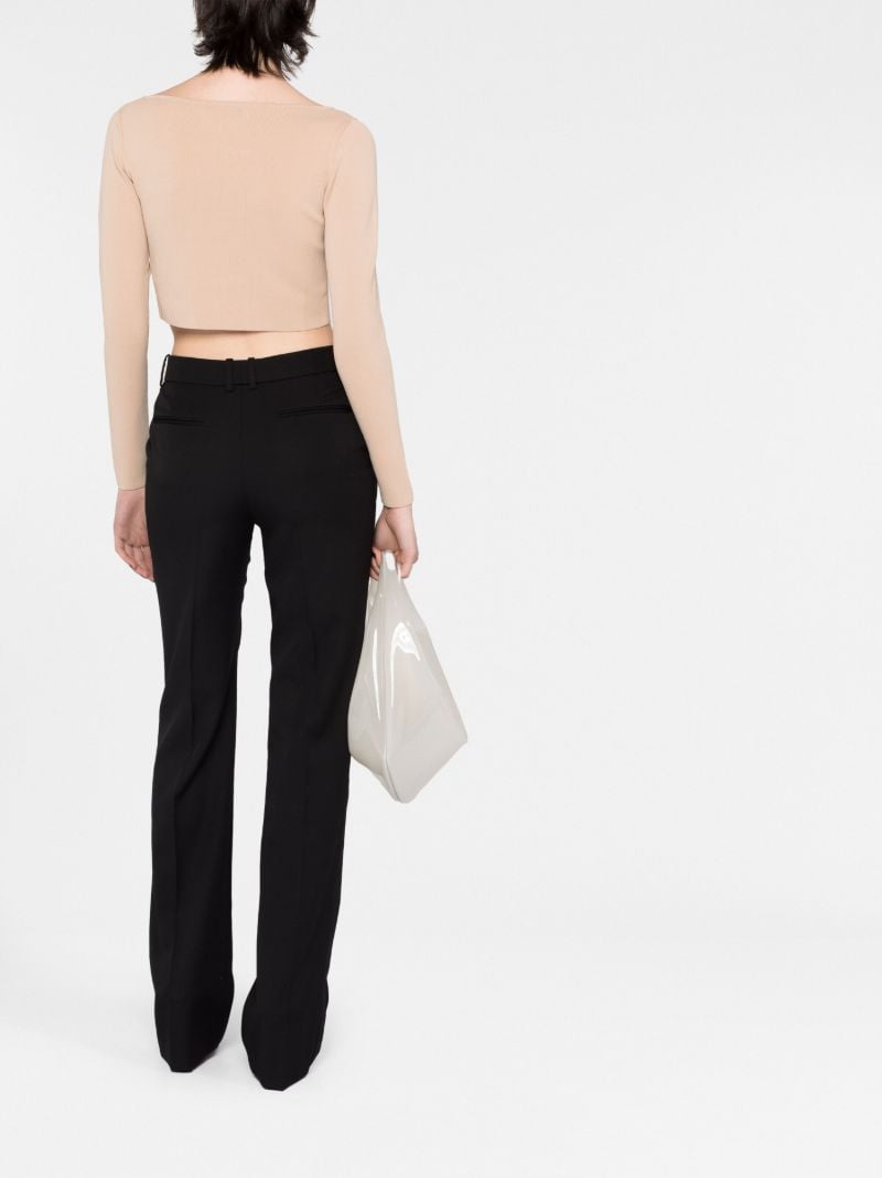Neutral Crystal-embellished Crop Top