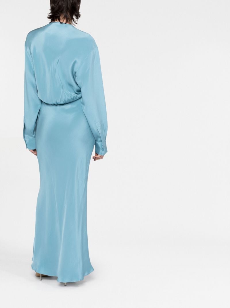 Blue Triquetra Cut-out Silk Gown