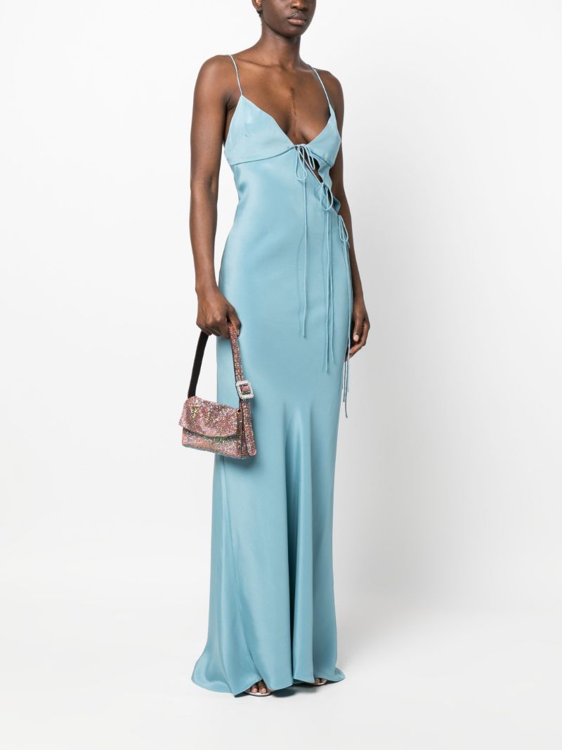 Blue Slope Silk Maxi Dress