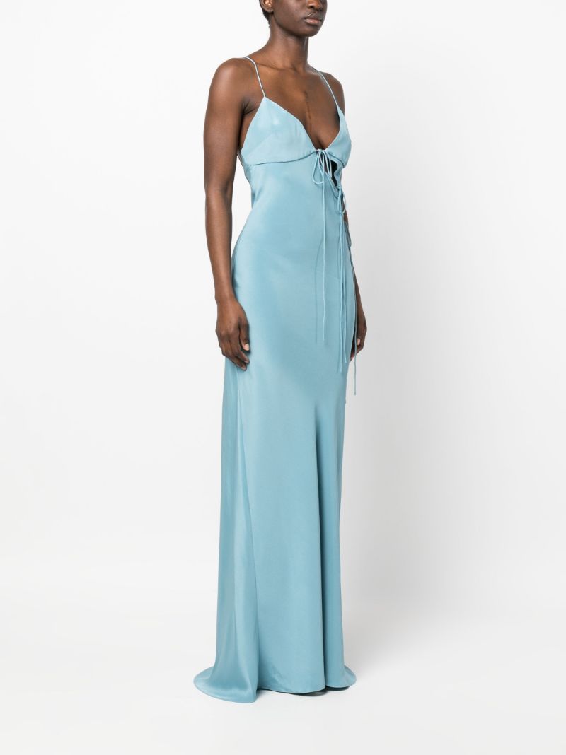 Blue Slope Silk Maxi Dress