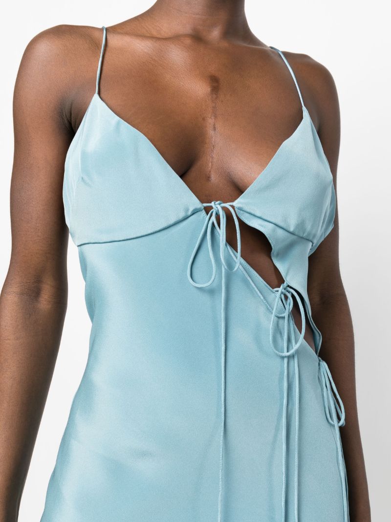 Blue Slope Silk Maxi Dress