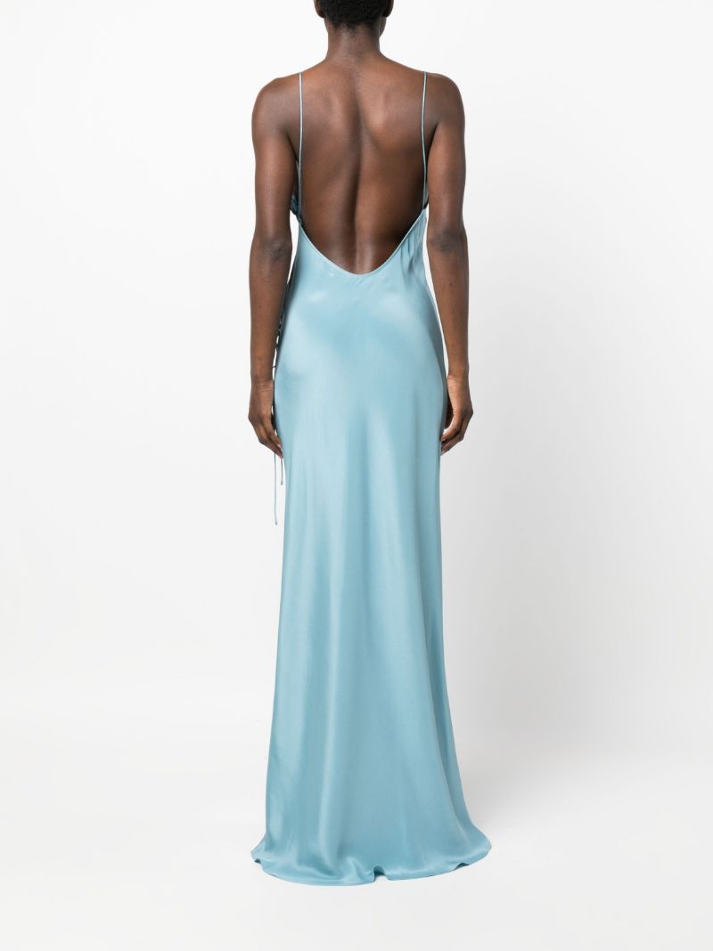 Blue Slope Silk Maxi Dress